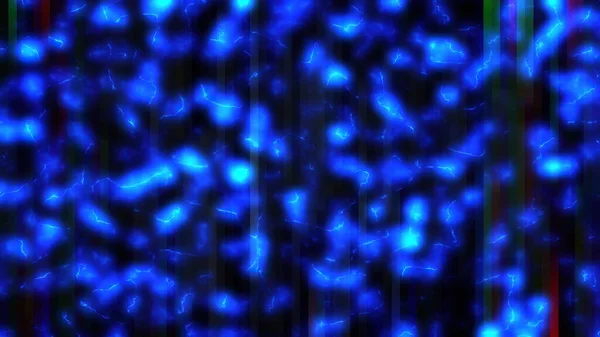 濃い背景の青い電気粒子 2Dコンピュータレンダリングデザイン — ストック写真