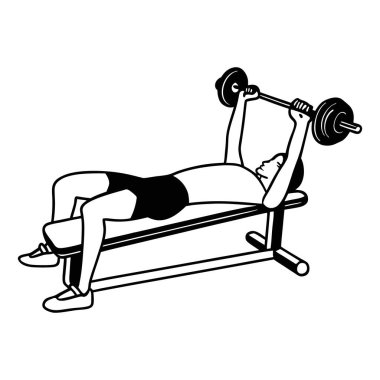 whit arkaplan ile basit vektör azaltma bench press oluşturun