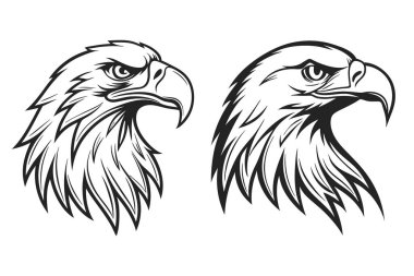 Kartal başlı logo silueti çizimi.