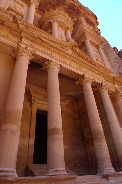 Руины Храма Древнем Городе Петра Джордан — стоковое фото