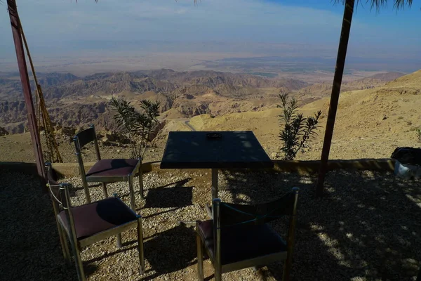 Vista Montaña Desde Café Carretera Jordania — Foto de Stock