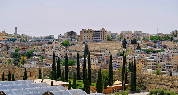 Vistas Jerusalén Edificios Residenciales Edificios Antiguos Cerca Del Muro Occidental — Foto de Stock