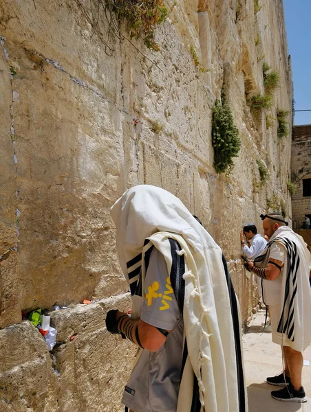 Israel Jerusalem Västra Muren Bön Vid Västra Muren Israel Attraktion — Stockfoto
