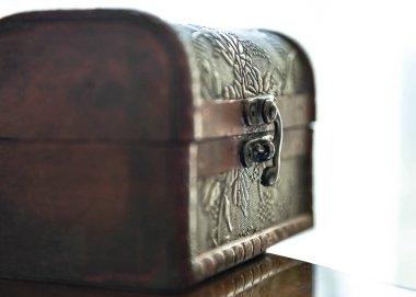 beautiful  old wooden  chest , antique  chest,