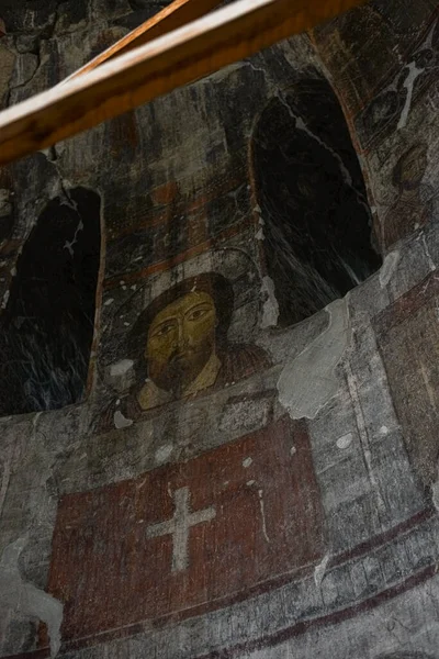 Frumoase Fresce Interioare Ale Mănăstirii Kobayr Din Armenia Fresce Mănăstirea — Fotografie, imagine de stoc