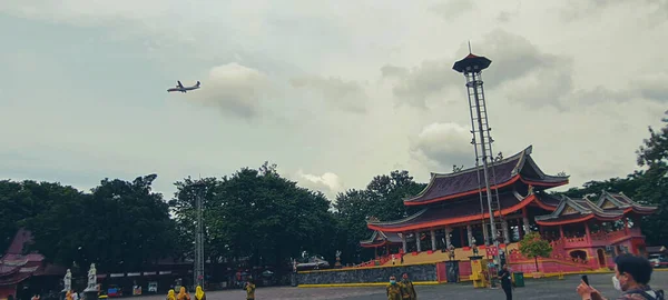 Atmosphère Des Touristes Qui Sont Dans Sam Poo Kong Temple — Photo