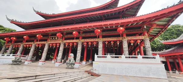 Фотографія Даху Храму Сема Конга Семарангу Китайський Стиль Переважає Червоний — стокове фото