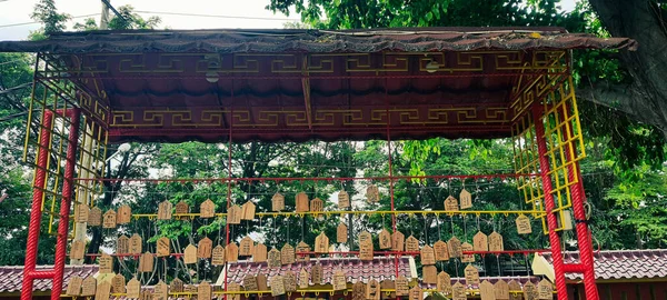 Tahtaya Yazılmış Dualar Semarang Daki Sam Poo Kong Tapınağı Asılmış — Stok fotoğraf