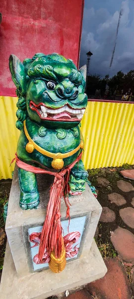 Photo Small Dragon Statue Made Stone Sam Poo Kong Temple — Stock Photo, Image
