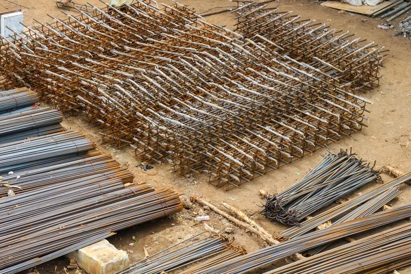 Stockyard Renfort Acier Pour Construction Ponts Fer Est Plié Coupé — Photo
