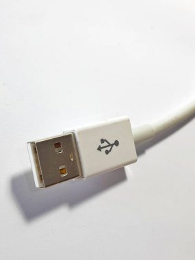 This is isolated white a photo of the USB white cable.