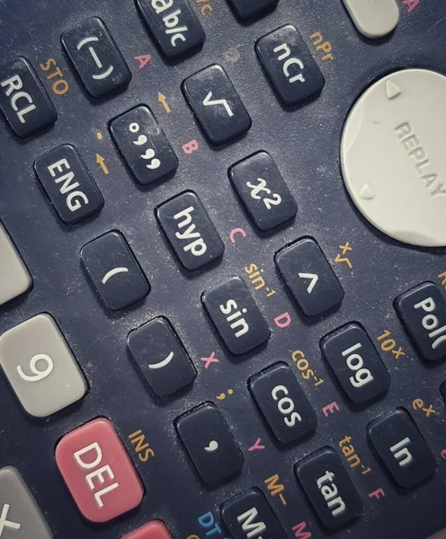 Close up photo of the buttons in the scientific calculator. A calculator that is usually owned by students and students because of its quite complete features at an affordable price.