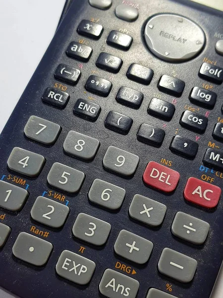 Close up photo of the buttons in the scientific calculator. A calculator that is usually owned by students and students because of its quite complete features at an affordable price.
