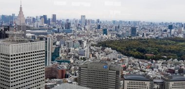 Tokyo, Japan in April 2019. The view of Tokyo from above as seen from the Tokyo Government Building, One of the Coolest Places to Enjoy the View of Tokyo City