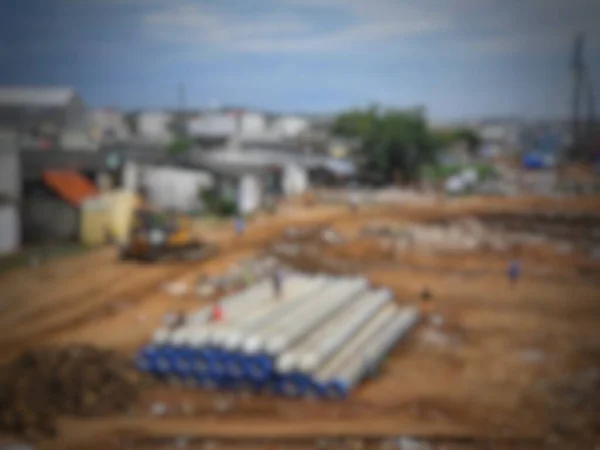 Defocused Blurred Photo Densely Populated Land Acquisition Toll Road Construction —  Fotos de Stock