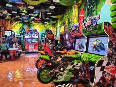 Jakarta, Indonesia in May 2022. Game rides at Funworld. A company engaged in the field of family entertainment and recreation services which is now known as the FUNWORLD trademark