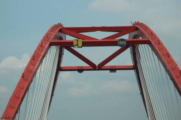 Kalikuto Estrutura Aço Ponte Ponte Kali Kuto Primeira Ponte Indonésia — Fotografia de Stock