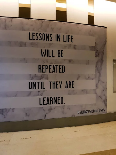 Jakarta Indonesia July 2019 Anonymous Quote Written Wall Reads Lessons — Stock Photo, Image