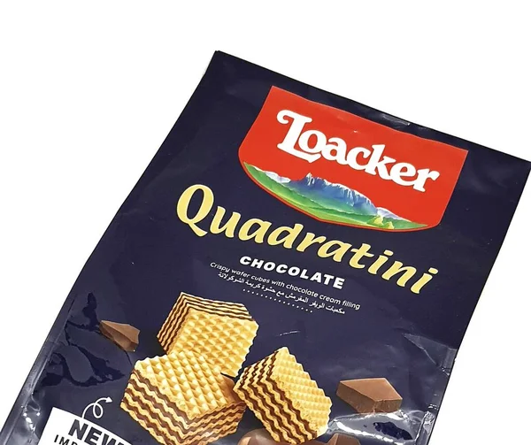 Selangor Malesia Maggio 2023 Cioccolato Wafer Loacker Quadratini Quattro Strati — Foto Stock