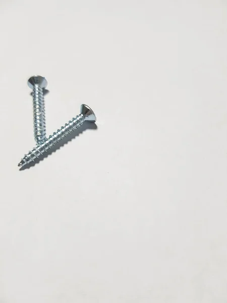 Isolated White Photo Two Small Bolts You Can See Shadow — Stock Photo, Image