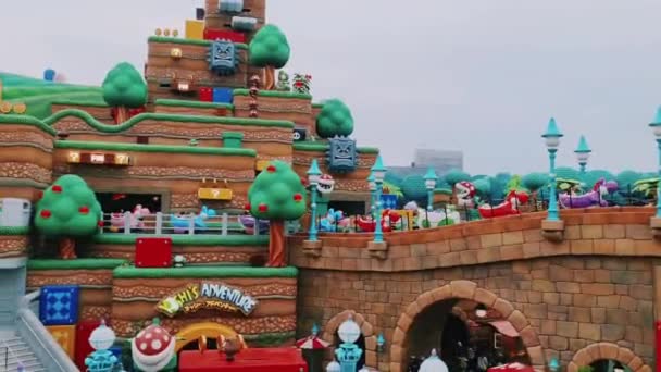 Osaka Japon Septembre 2023 Visiteurs Entrant Sortant Zone Super Nintendo — Video