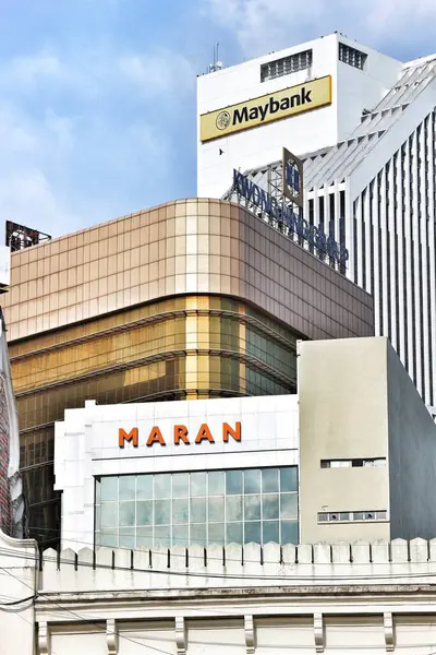 Stock image Kuala Lumpur, Malaysia on May 21, 2023. HSBC financial district building, Wisma Hamzah Kwong Heng, Wisma Maran, Maybank view from Dataran Merdeka