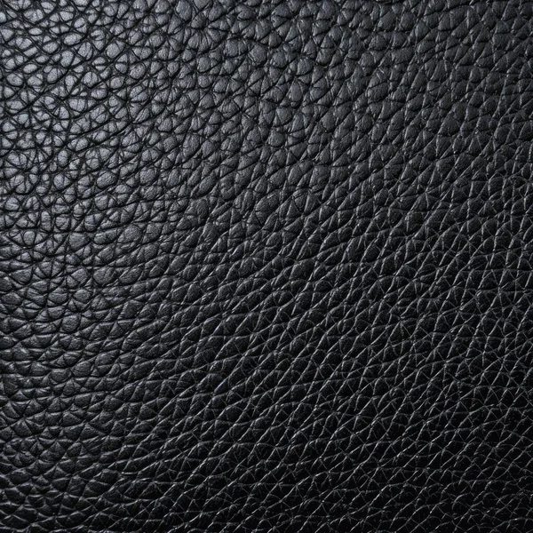 Platte Zwarte Lederen Textuur — Stockfoto