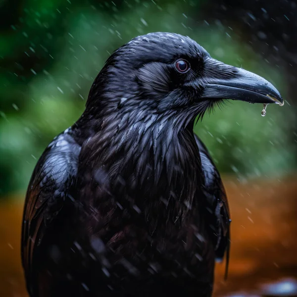 Close Outdoor Crow Bird — стоковое фото