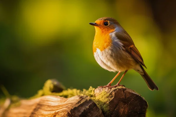 Close Pássaro Robin Europeu Livre — Fotografia de Stock
