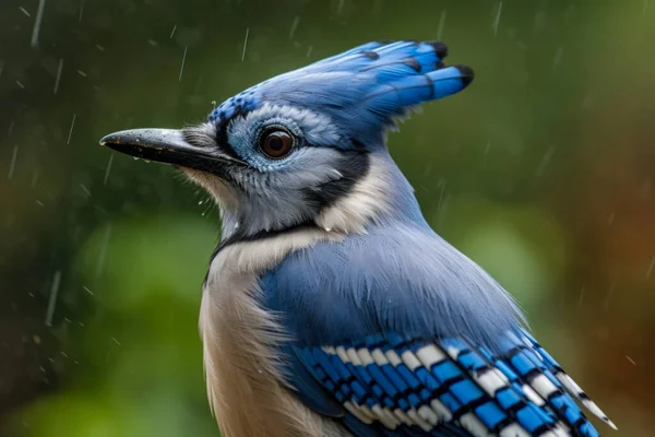 Zbliżenie Zewnątrz Niebieski Sójka Ptak — Zdjęcie stockowe