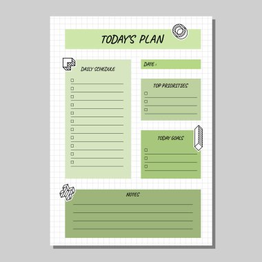 Minimal today's plan vector template