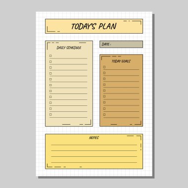Minimal today's plan vector template