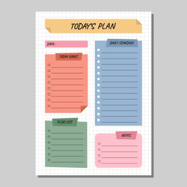 Minimal today's plan vector template
