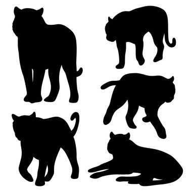 set of Tiger silhouette bundle