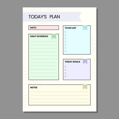 minimal today's plan vector template