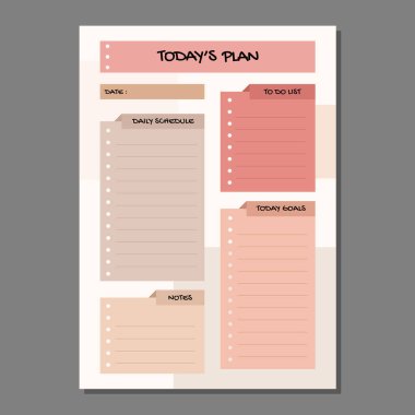 minimal today's plan vector template
