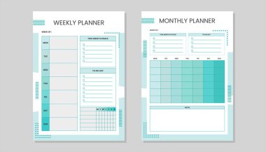 weekly planner and monthly planner template