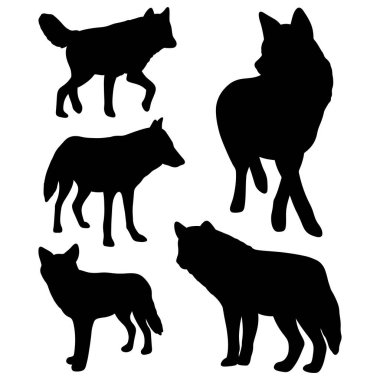 set of Wolf silhouette bundle
