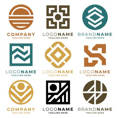 set of company logo template vector clipart