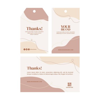 Thank you card and hang tag template vector