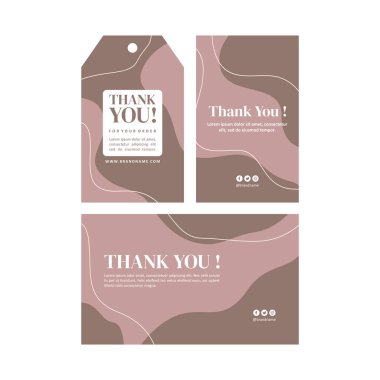 Thank you card and hang tag template vector