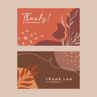 Teşekkürler kart şablonu vektörü