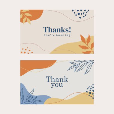 Teşekkürler kart şablonu vektörü