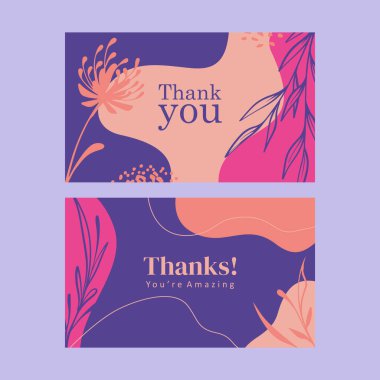 Teşekkürler kart şablonu vektörü