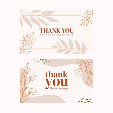 Teşekkürler kart şablonu vektörü