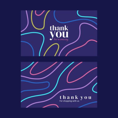 Teşekkürler kart şablonu vektörü