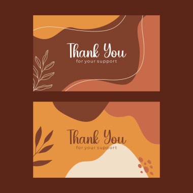 Teşekkürler kart şablonu vektörü