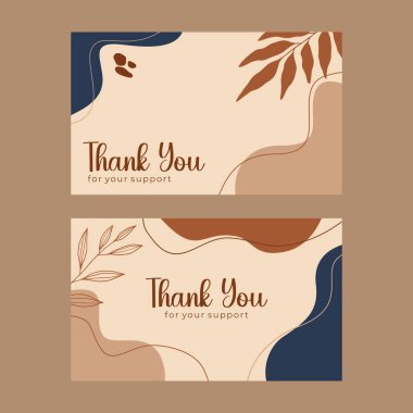 Teşekkürler kart şablonu vektörü