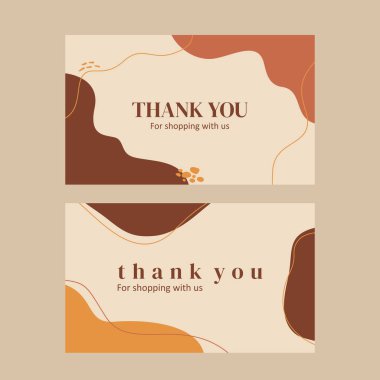 Teşekkürler kart şablonu vektörü