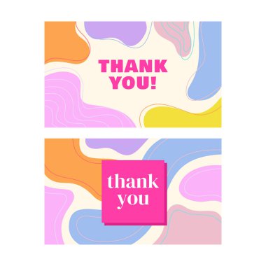 Teşekkürler kart şablonu vektörü